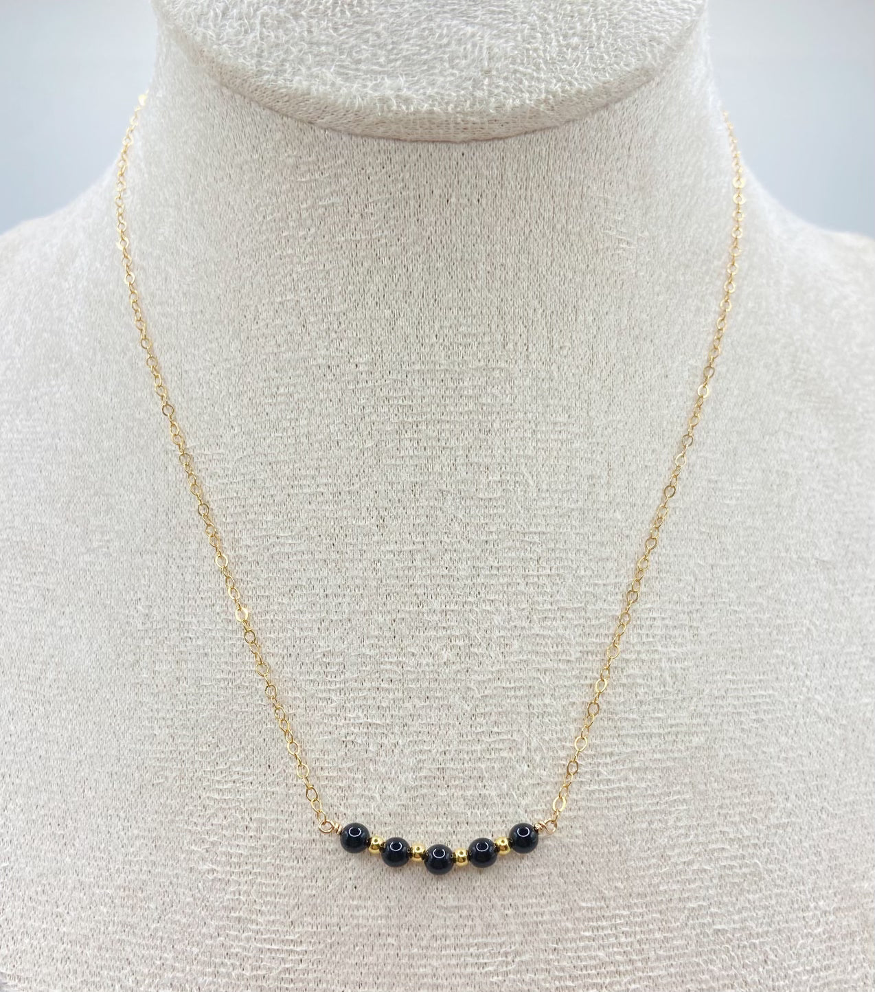 BONHEUR - Collier ras de cou onyx noir