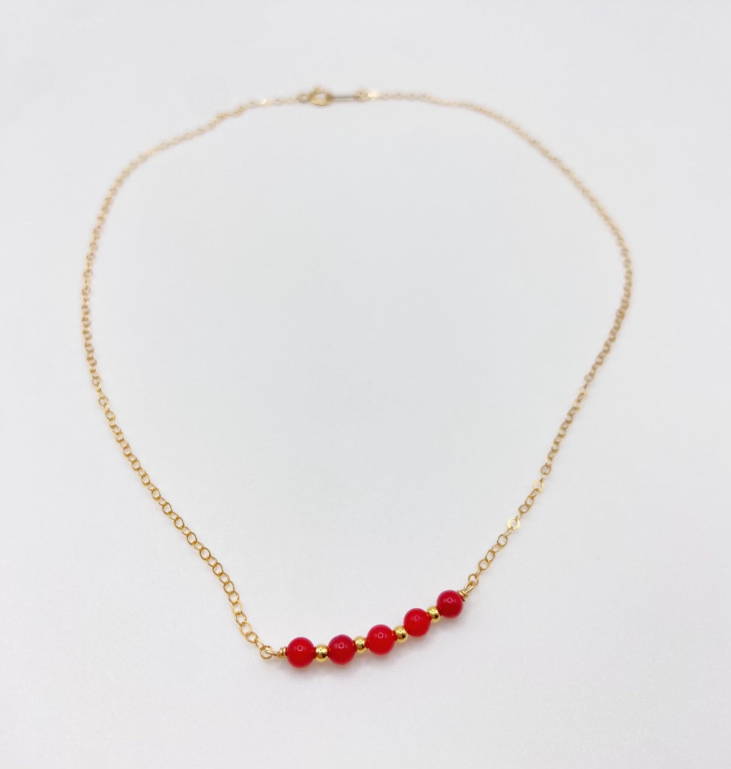 BONHEUR - Collier ras de cou bambou de mer rouge