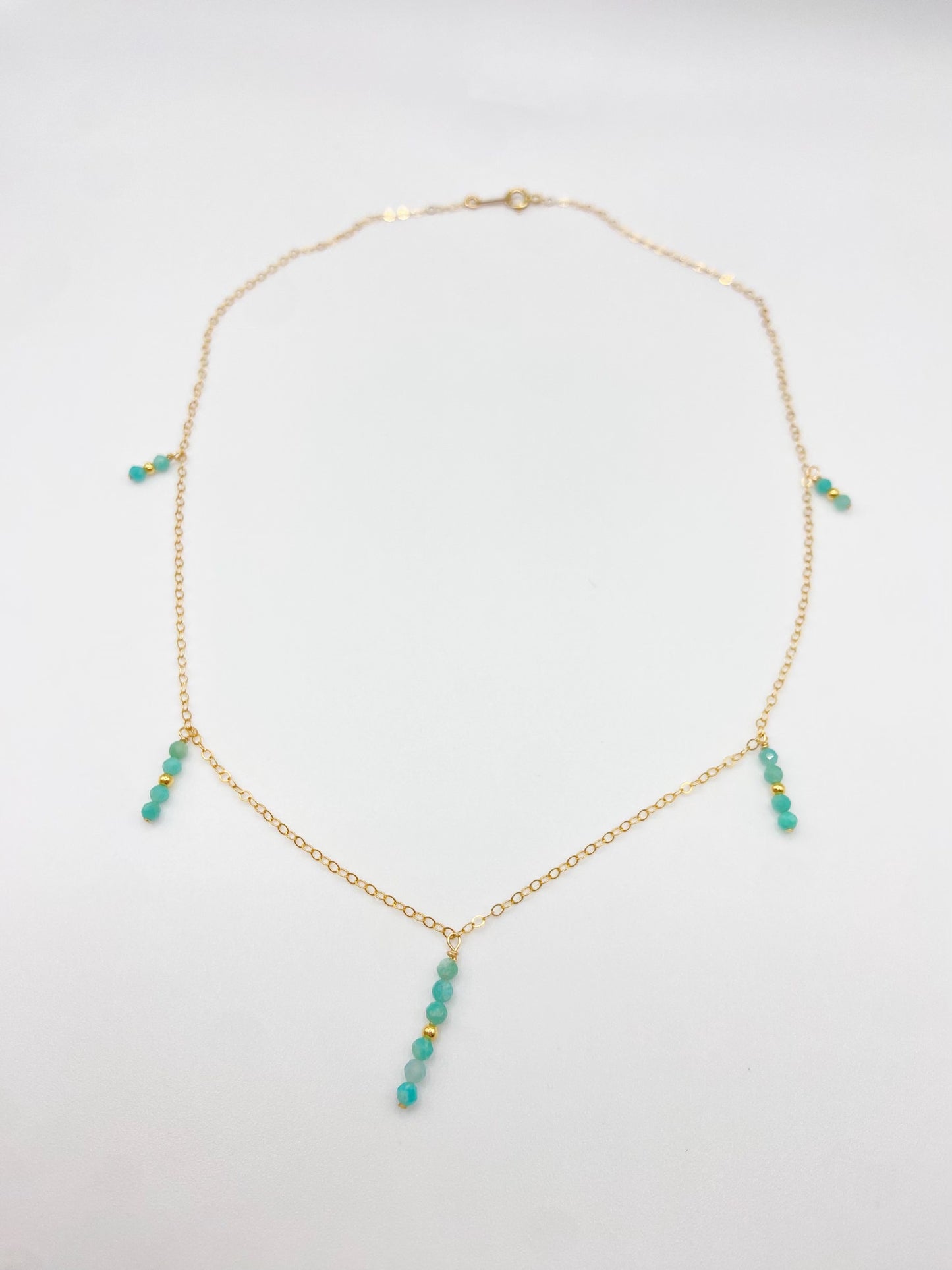 JOIE - Collier court amazonite facettée