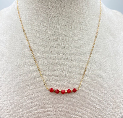 BONHEUR - Collier ras de cou bambou de mer rouge