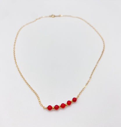 BONHEUR - Collier ras de cou bambou de mer rouge