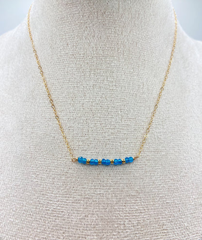 BONHEUR - Collier ras de cou apatite néon rondelle facettée