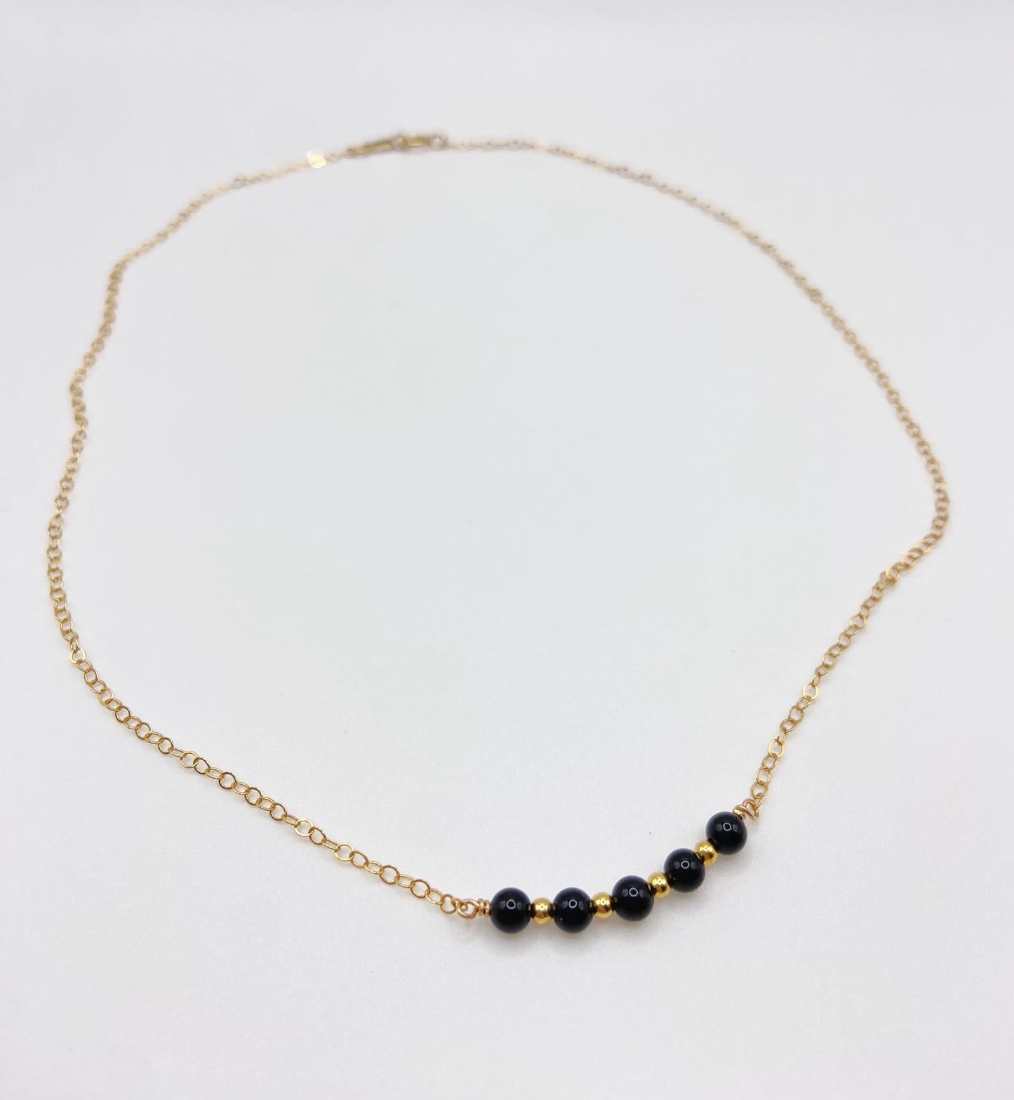 BONHEUR - Collier ras de cou onyx noir