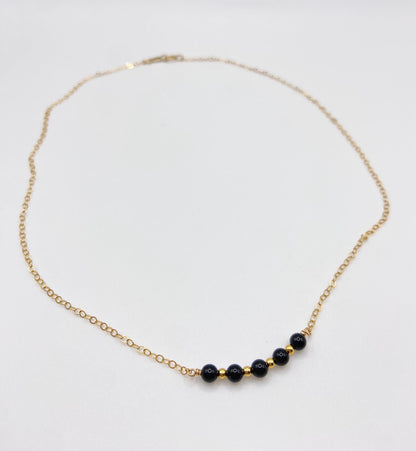 BONHEUR - Collier ras de cou onyx noir