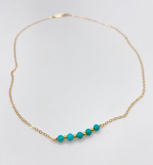 BONHEUR - Collier ras de cou magnésite turquoise