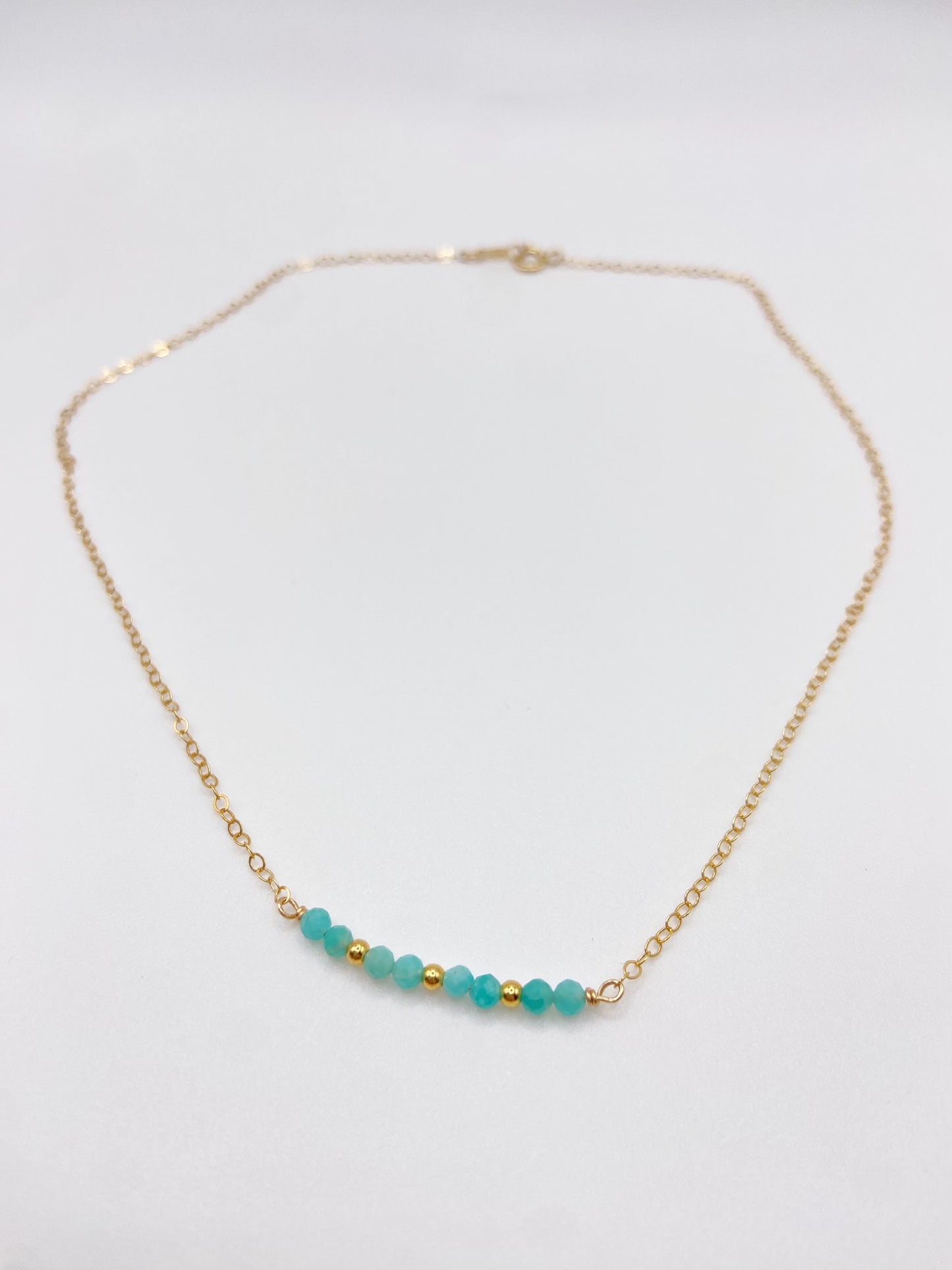 BONHEUR - Collier ras de cou amazonite facettée